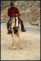 Havasu Indian on horse in Havasu Canyon. Grand Canyon National Park, Arizona, USA.