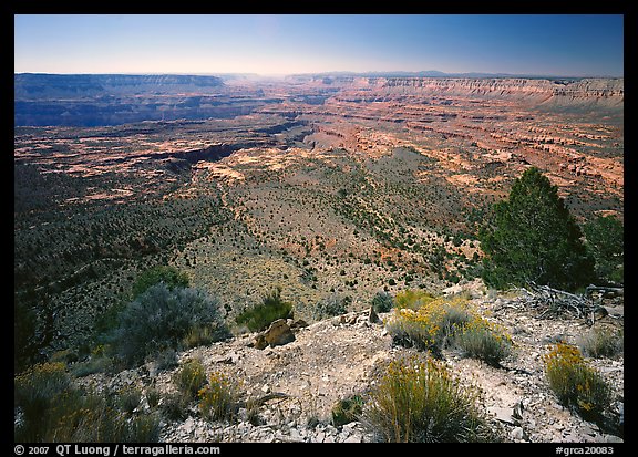The Esplanade from the North Rim, morning. Grand Canyon  National Park (color)