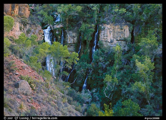 Thunder river lower waterfall, afternoon. Grand Canyon  National Park (color)