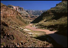 Colorado River at  bottom of  Grand Canyon. Grand Canyon National Park, Arizona, USA. (color)