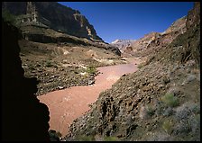 Colorado River and rock walls near Tapeats Creek. Grand Canyon National Park, Arizona, USA. (color)