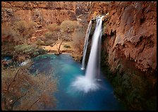 Havasu Falls, Havasu Canyon. Grand Canyon National Park, Arizona, USA. (color)