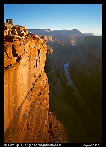 Cliff and Colorado River from Toroweap, sunrise. Grand Canyon  National Park (color)