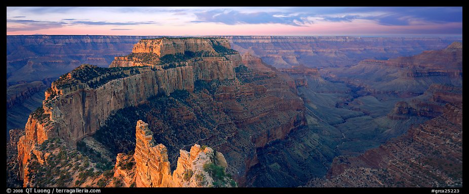 Wotan's Throne at sunrise. Grand Canyon National Park (color)