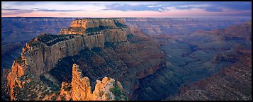 Wotan's Throne at sunrise. Grand Canyon  National Park (Panoramic color)