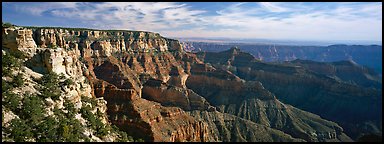 Canyon scenery from Cape Royal. Grand Canyon National Park (Panoramic color)