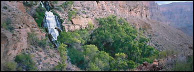 Thunder Spring waterfall. Grand Canyon National Park (Panoramic color)