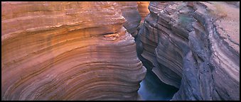 Sculptured rock in slot canyon. Grand Canyon  National Park (Panoramic color)