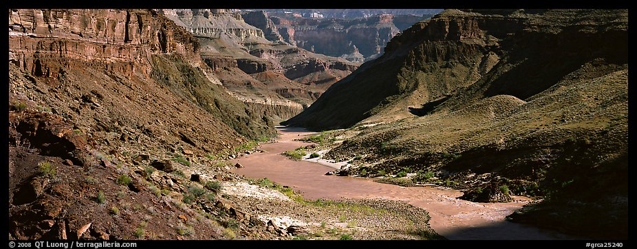 Colorado River meandering through canyon. Grand Canyon  National Park (color)