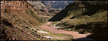Colorado River meandering through canyon. Grand Canyon National Park (Panoramic color)