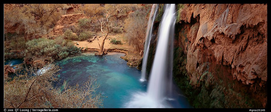 Havasu Fall and turquoise pool. Grand Canyon National Park (color)