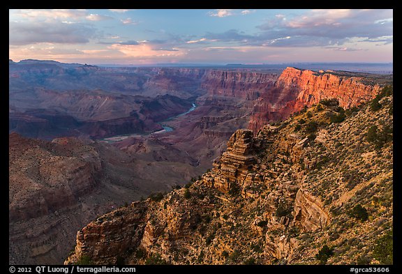 Palissades of the Desert at sunset. Grand Canyon National Park (color)