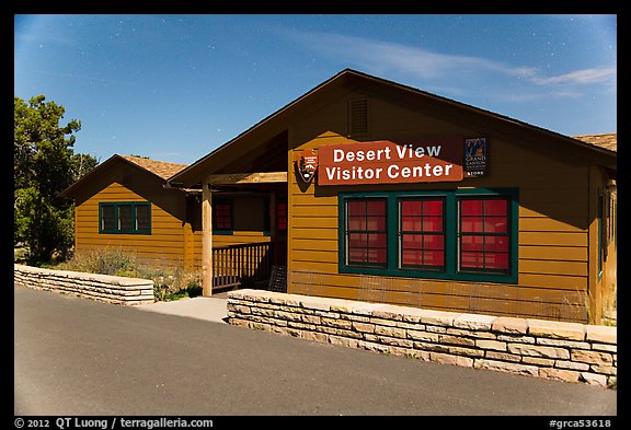 Desert View visitor center by night. Grand Canyon National Park, Arizona, USA.