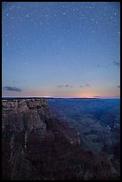 View from Moran Point at night. Grand Canyon National Park, Arizona, USA.