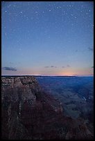 View from Moran Point at night. Grand Canyon National Park, Arizona, USA. (color)