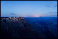 View from Moran Point with late night stars. Grand Canyon National Park, Arizona, USA.