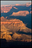 Ridges at sunrise, Moran Point. Grand Canyon National Park ( color)
