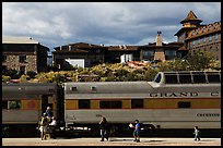 Grand Canyon train and El Tovar Hotel. Grand Canyon National Park, Arizona, USA. (color)