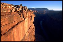 Cliff and Colorado River at Toroweap, sunrise. Grand Canyon National Park, Arizona, USA. (color)