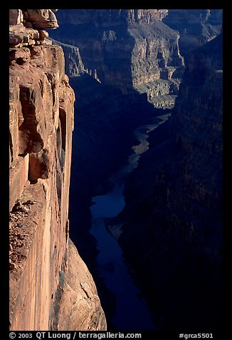 Colorado River and Cliffs at Toroweap, early morning. Grand Canyon National Park, Arizona, USA.