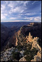 Wotan's Throne seen from Cape Royal, early morning. Grand Canyon National Park, Arizona, USA. (color)