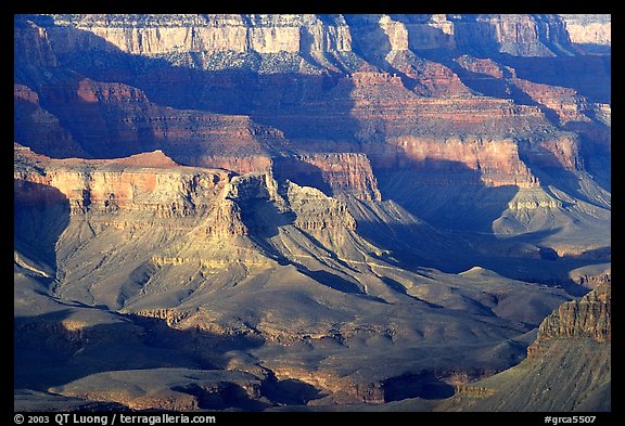 Distant cliffs seen from Cape Royal, morning. Grand Canyon National Park (color)