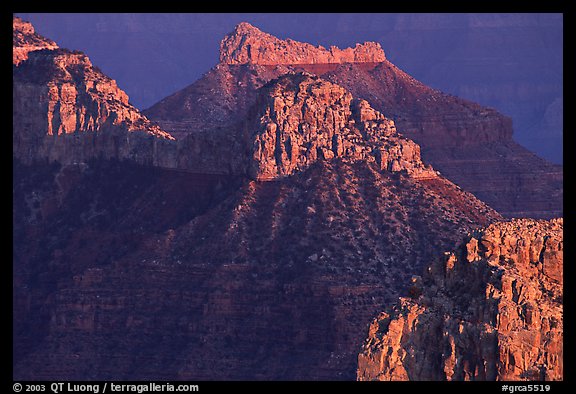 Towers seen from Point Sublime, sunset. Grand Canyon National Park (color)