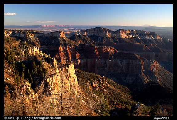 Cliffs seen from Point Imperial at sunrise. Grand Canyon National Park (color)