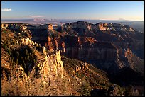 Cliffs seen from Point Imperial at sunrise. Grand Canyon National Park, Arizona, USA.