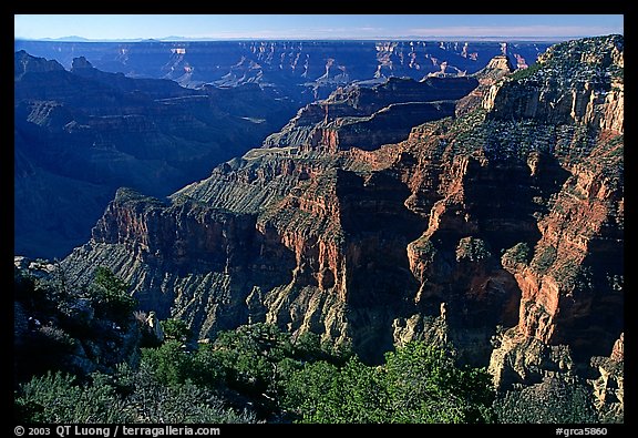 Walls from Bright Angel Point, morning. Grand Canyon  National Park, Arizona, USA.