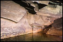 Angular sandstone walls at Colorado River edge. Grand Canyon National Park, Arizona, USA.