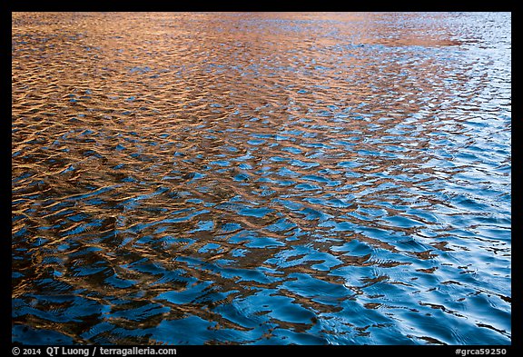 Ripples and reflections in Colorado River. Grand Canyon National Park, Arizona, USA.