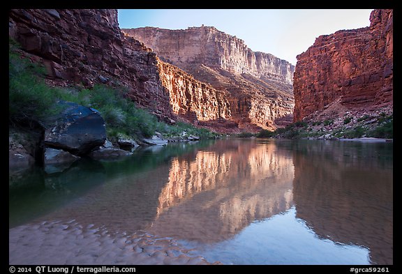 Colorado River in Marble Canyon, early morning. Grand Canyon National Park, Arizona, USA.