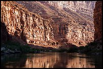 Cliffs and reflections in Marble Canyon, early morning. Grand Canyon National Park ( color)