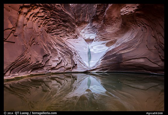 Spillway and reflection, North Canyon. Grand Canyon National Park (color)