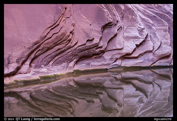 Sandstone rock layers and reflections, North Canyon. Grand Canyon National Park (color)
