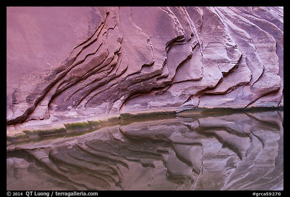 Sandstone rock layers and reflections, North Canyon. Grand Canyon National Park, Arizona, USA.