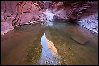 Sky and canyon walls reflected below spillway, North Canyon. Grand Canyon National Park ( color)