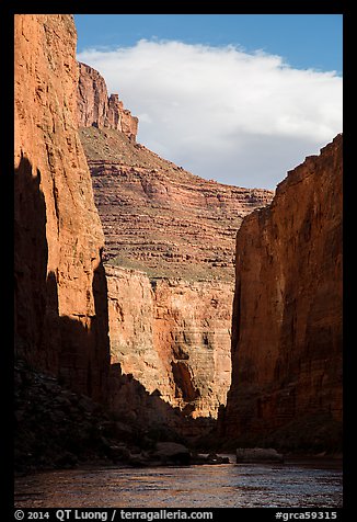 Canyon walls and shadows in late afternoon, Marble Canyon. Grand Canyon National Park (color)