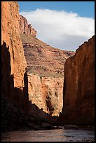 Canyon walls and shadows in late afternoon, Marble Canyon. Grand Canyon National Park ( color)