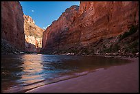 River beach and Redwall canyon walls, Marble Canyon. Grand Canyon National Park ( color)