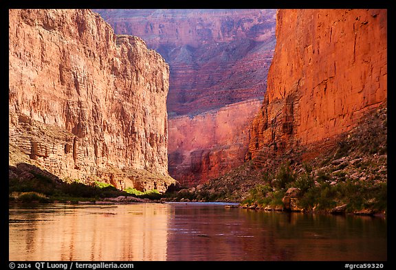River-level view of redwalls in Marble Canyon. Grand Canyon National Park (color)