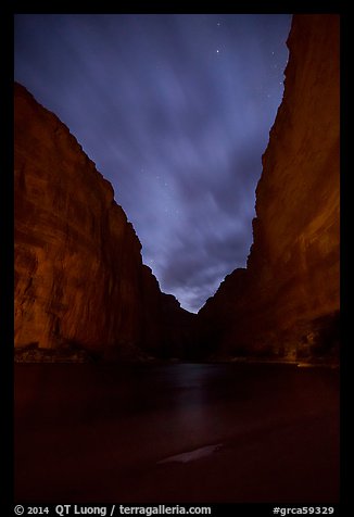 Marble Canyon at night. Grand Canyon National Park, Arizona, USA.