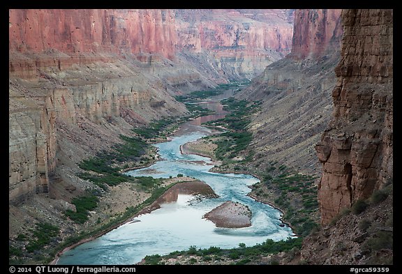 Colorado River at Nankoweap, dusk. Grand Canyon National Park, Arizona, USA.