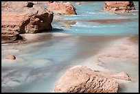 Little Colorado River with turquoise waters caused by alkalinity, and dissolved calcium carbonate. Grand Canyon National Park ( color)