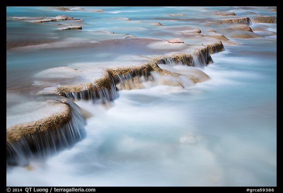 Little Colorodo River flows over travertine terraces. Grand Canyon National Park (color)