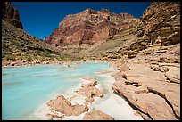 Little Colorodo River flows turquoise on its way to Colorado River below Chuar Butte. Grand Canyon National Park ( color)