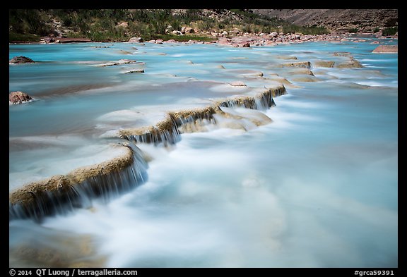 Travertine terraces of the Little Colorado River. Grand Canyon National Park, Arizona, USA.