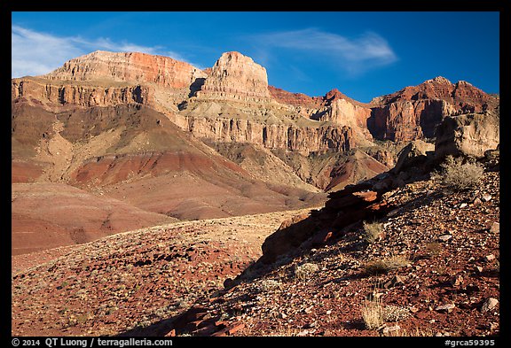 Escalante Butte from below. Grand Canyon National Park (color)