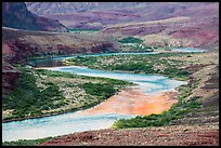 Colorado River meanders in most open part of Grand Canyon. Grand Canyon National Park ( color)